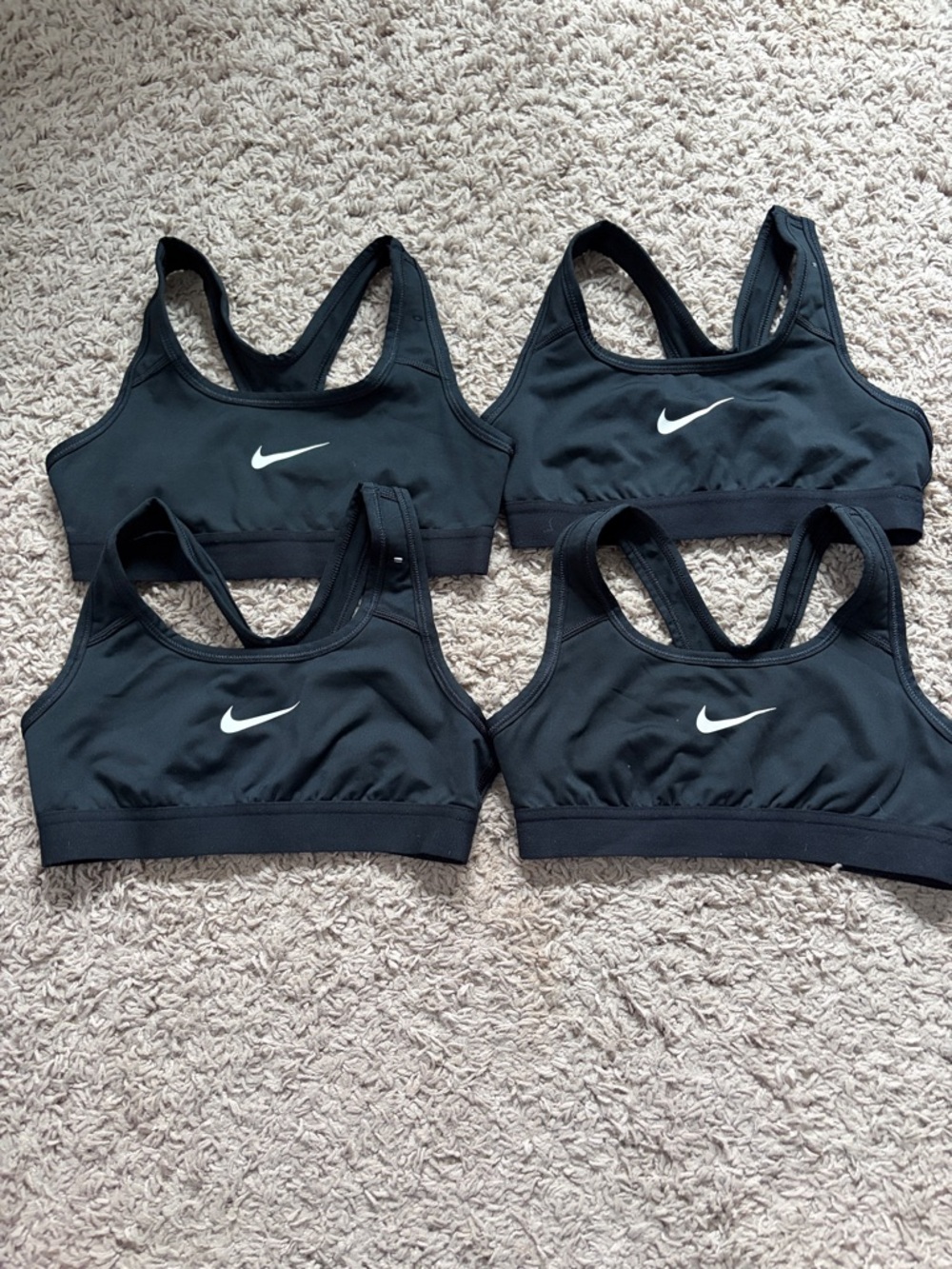 Nike Black Sports Bra with White Swoosh - Packable Racerback